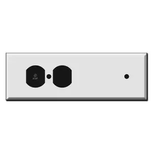 Long Tandem Blank + Duplex Outlet Receptacle Cover Plates