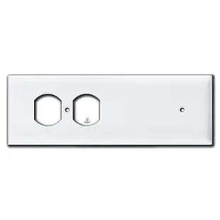 Long Tandem Duplex Receptacle + Blank Wall Plate – White