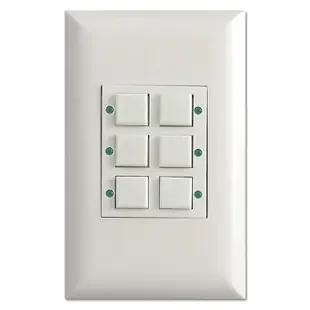 Low Volt Touchplate LED Classic 6 Button Pilot Light Switch – White