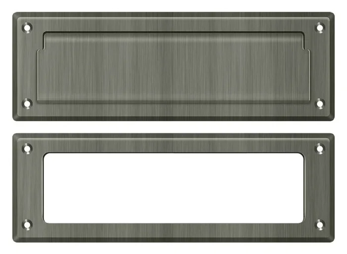 Mail Slot 8-7/8″ with Interior Frame, Antique Nickel – Deltana