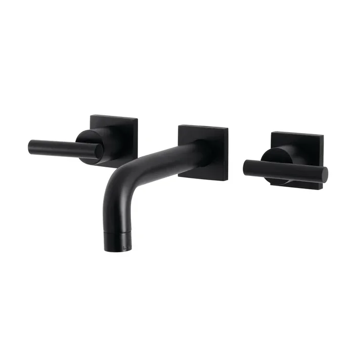 Manhattan Double-Handle Wall Mount Bathroom Faucet, Matte Black – Kingston Brass