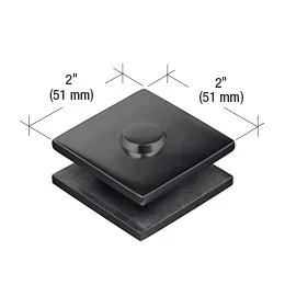 Matte Black 2″ x 2″ Square Mall Front Clamp by C.R. Laurence