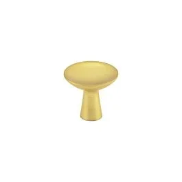 Maven Cabinet Hardware Knob, Brushed Golden Brass 1-1/4 Inch (32mm) Diameter
