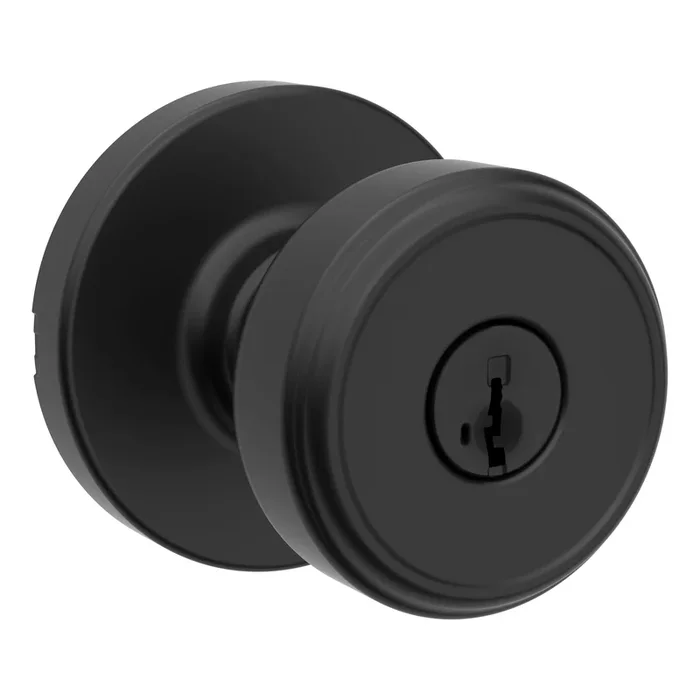 Maven Knob Round Rose Entry Door Lock SmartKey – Matte Black Finish