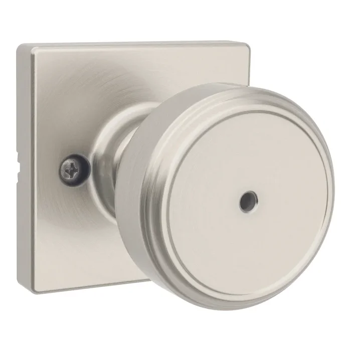 Maven Knob Square Rose Privacy Door Lock – Satin Nickel Finish