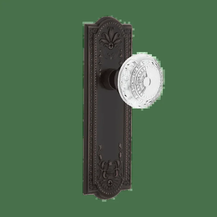 Meadows Long Plate with Crystal Meadows Knob – Timeless Bronze Finish