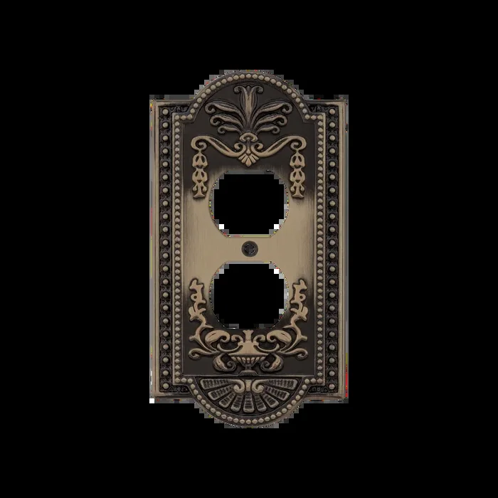 Meadows Switch Plate with Outlet in Antique Brass – Nostalgic Vintage Hardware
