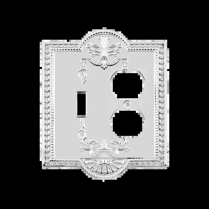 Meadows Switch Plate with Toggle and Outlet – Bright Chrome by Nostalgic
