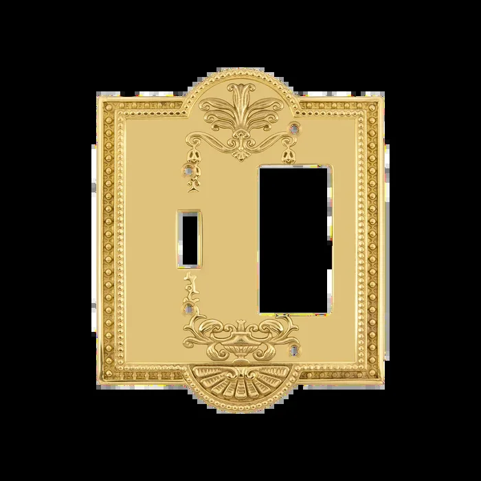 Meadows Switch Plate with Toggle and Rocker – Polished Brass by Nostalgic