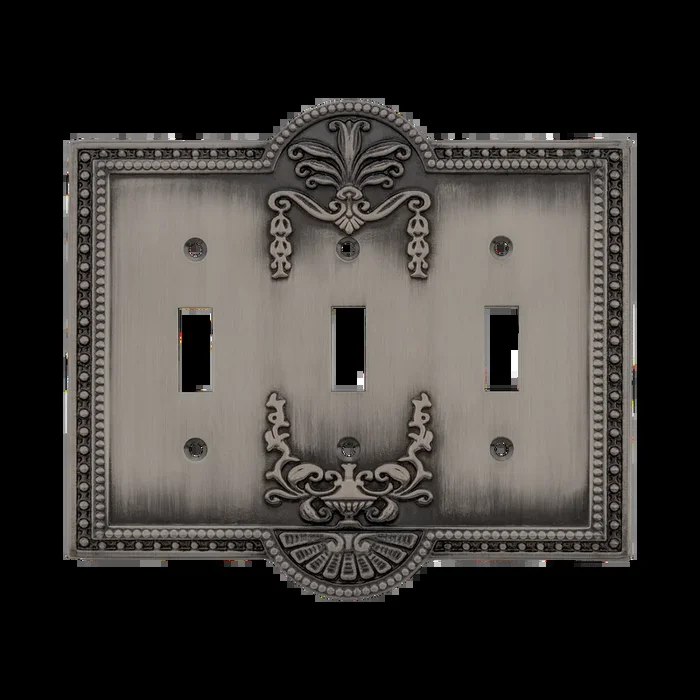 Meadows Switch Plate with Triple Toggle in Antique Pewter – Nostalgic Vintage Hardware