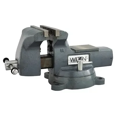 Mechanics Vise, 8 in Jaw Width, 4 3/4 in Throat Depth, Swivel Base
