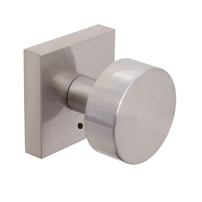 Mesa Knob Privacy Lock with Adjustable Latch – Satin Nickel Finish