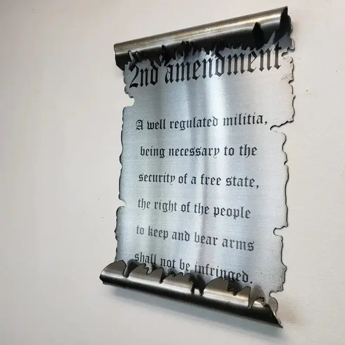 Metal Art of Wisconsin 2nd Amendment Scroll