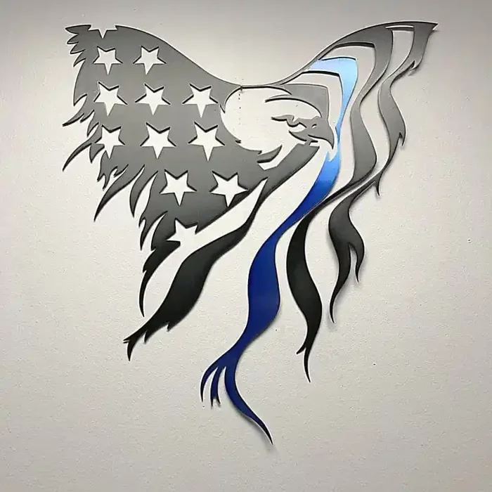 Metal Art of Wisconsin Blue Line Merica Eagle