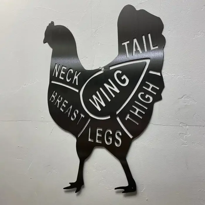 Metal Art of Wisconsin Chicken from the Butcher