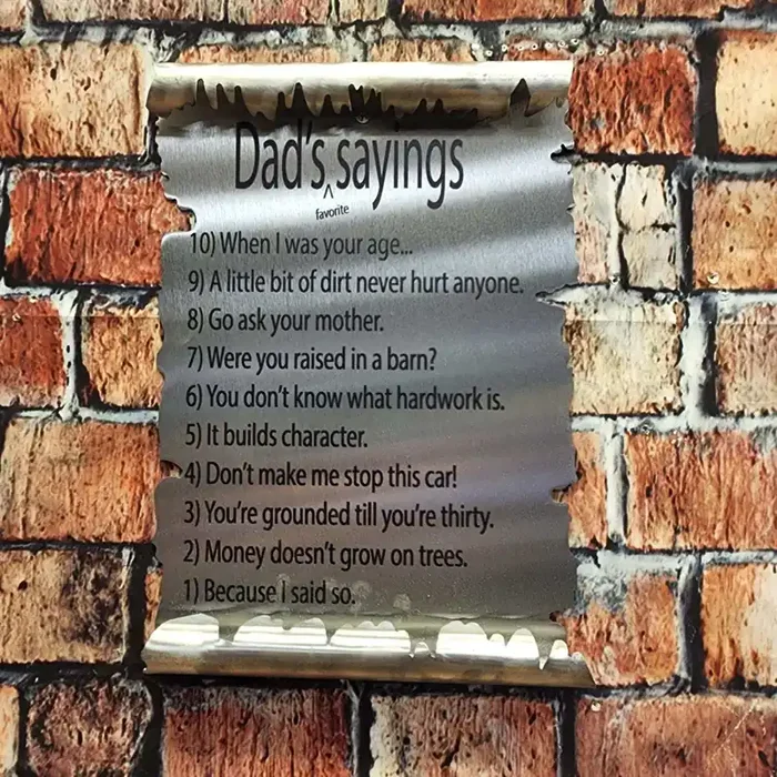 Metal Art of Wisconsin Dad’s Sayings Scroll