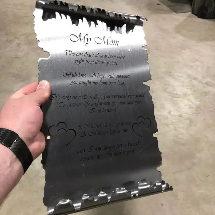 Metal Art of Wisconsin My Mom Steel Scroll