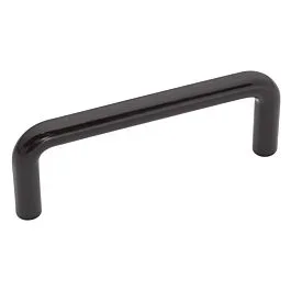 Midway Style 3 Inch (76mm) Center to Center, Overall Length 3-5/16 Inch Black Cabinet Pull/Handle
