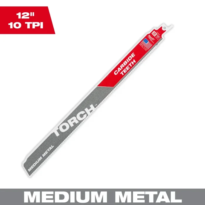 MILWAUKEE 12″ 10 TPI TORCH™ w/ Carbide Teeth For Medium Metal