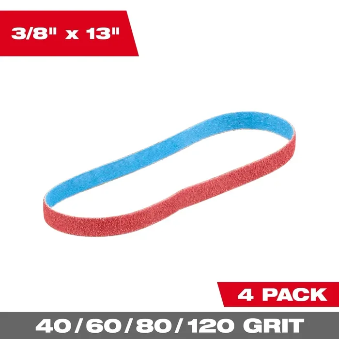 MILWAUKEE 3/8″ X 13″ Bandfile Belts Variety Pack (4 PACK)