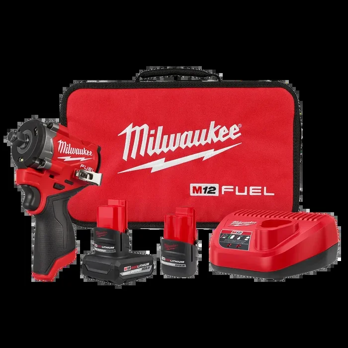 MILWAUKEE M12 FUEL™ Stubby 1/2″ Impact Wrench Kit