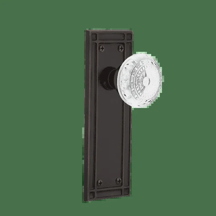 Mission Long Plate with Crystal Meadows Knob – Timeless Bronze