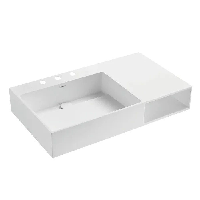 Modern 36-Inch Solid Surface Console Sink – Matte White by Kingston Brass