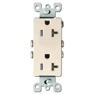 Modern Receptacle 20A TR Leviton Decora – Light Almond