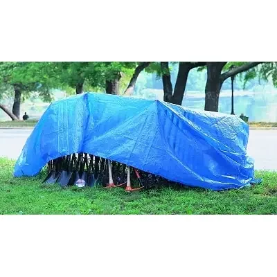 Multiple Use Tarp, 12 ft W x 20 ft L, Polyethylene, Blue
