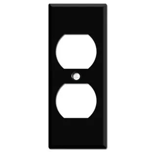 Narrow 1.75″ Duplex Receptacle Cover Plate – Black