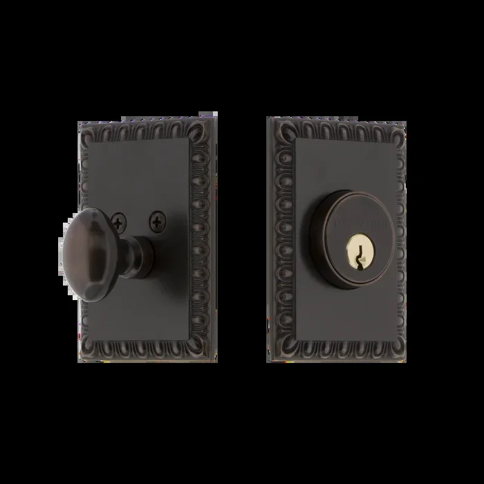 Neoclassical Single Cylinder Deadbolt in Timeless Bronze – Nostalgic Vintage Door Hardware