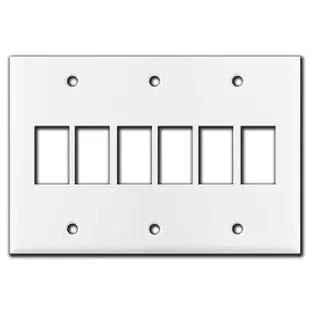 New Style 6 Switch GE Low Voltage Wall Plate Covers – White
