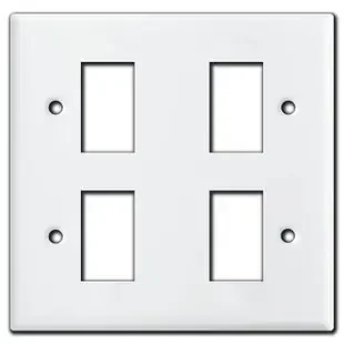 New Style GE 2 Gang Low Voltage 4 Switch Cover Plates – White