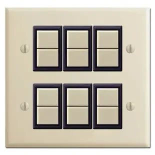 New Style GE Low Voltage 2-Gang 6 Switch Wall Plate Set – Ivory