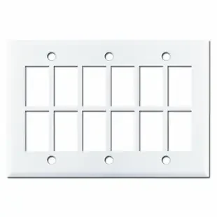 New Style Replacement GE Low Voltage 12 Switch Control Plate – White