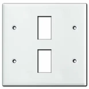 New Style Two Gang 2 Switch GE Low Voltage Wall Plate – White