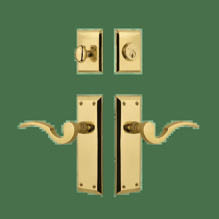 New York Entry Set with Manor Lever – Unlacquered Brass by Nostalgic