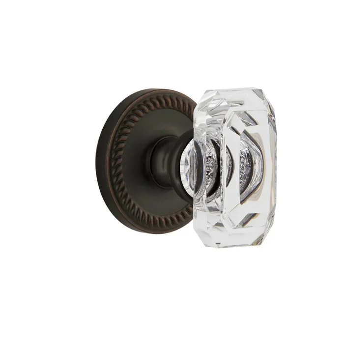Newport Rosette with Baguette Clear Crystal Knob – Timeless Bronze