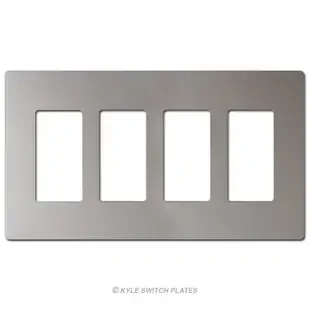 Nickel Decorator Screwless Wall Plate Cover 4-Gang Plastic – Legrand