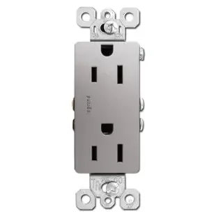 Nickel Outlet Receptacle – Decor Tamper Resistant 15A
