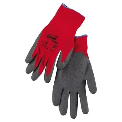 Ninja Flex N9680 15-ga Nylon Rubber-Latex Coated Gloves, Medium, Gray/Red