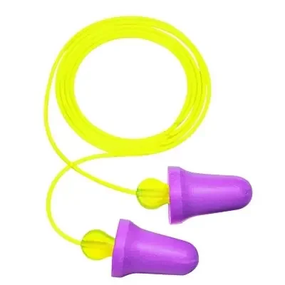 No-Touch Foam Plugs, Polyurethane, Purple, Corded