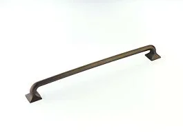 Northport 15″ (381mm) Center to Center, 16″ (406mm) Length, Ancient Bronze Square Bases, Appliance Pull/ Handle