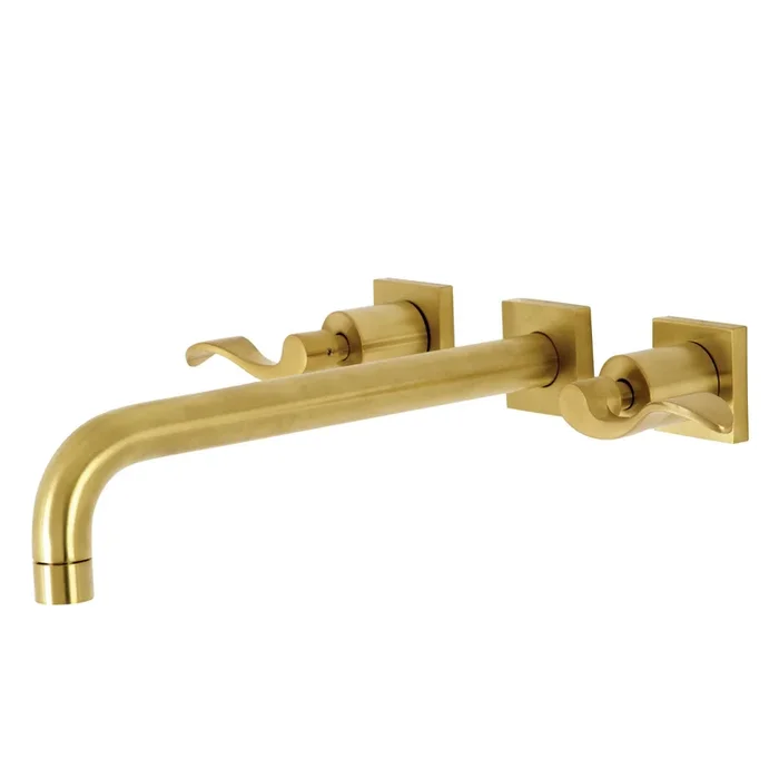 NuWave Two-Handle Wall Mount Roman Tub Faucet, Brushed Brass – Kingston Brass