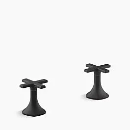 Occasion Cross bathroom sink faucet handles Deck Mounted in Matte Black