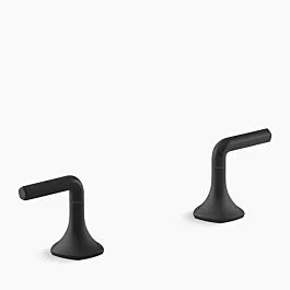 Occasion Lever bathroom sink faucet handles Deck Mounted in Matte Black