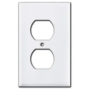 Offset Half Narrow .25‘‘ Trimmed Duplex Receptacle Covers – White