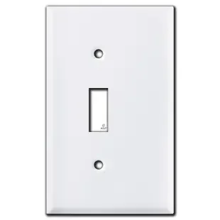 Offset Narrow 1 Toggle Light Switch Wallplate – White