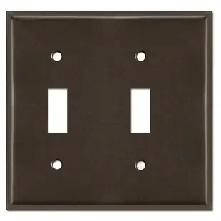 Offset Narrow 2 Toggle Switch Plate Cover – Brown