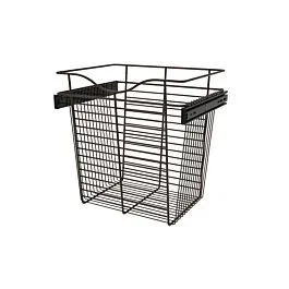 Oil Rubbed Bronze Closet Pullout Basket, 18 X 14 X 18 in